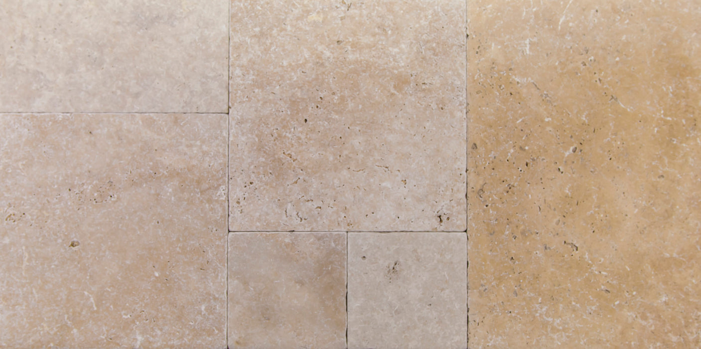 Travertin Tuscany Beige Terrassenplatte 20,3x20,3x3 cm