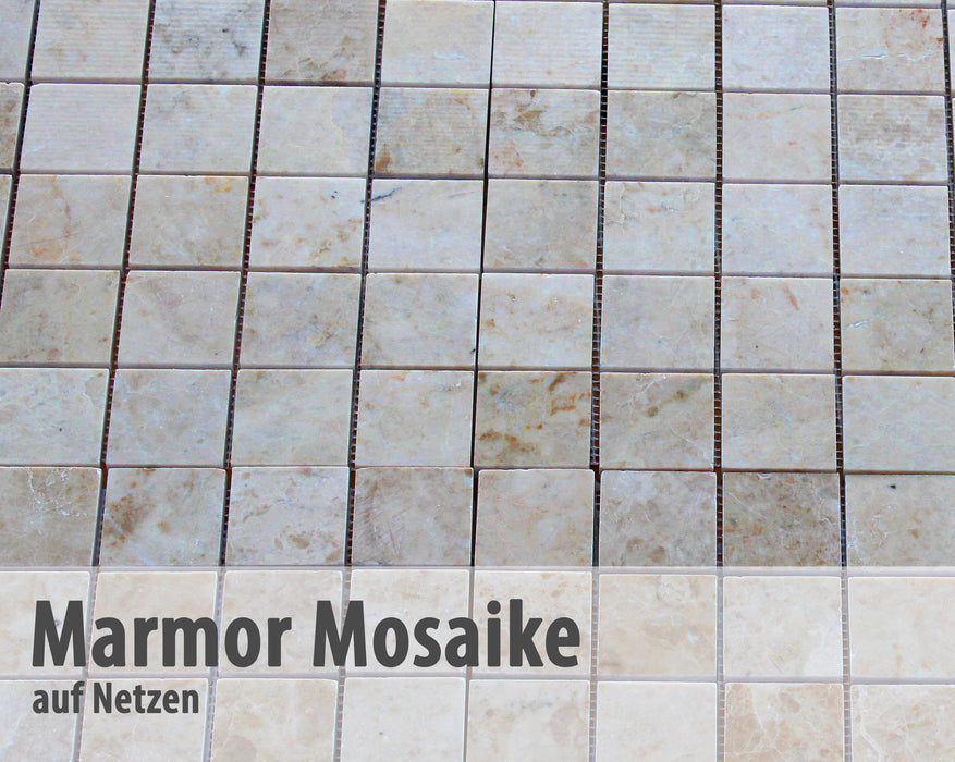 Marmor Mosaike auf Netz - Cappucino Beige 30.5x30.5 cm