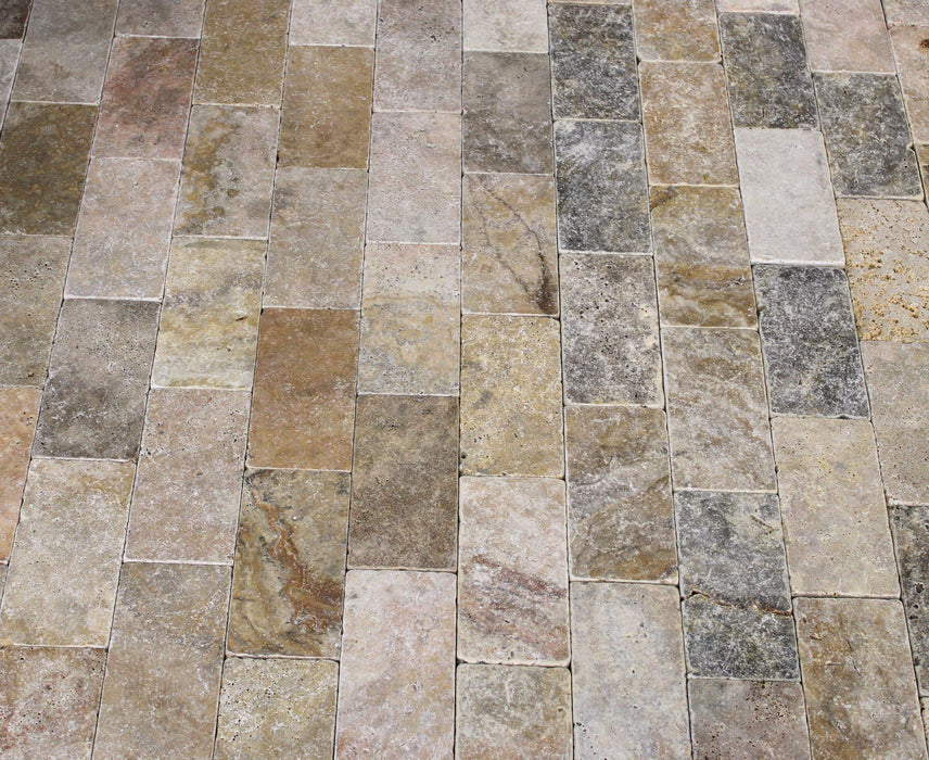 Travertin Scabas Paver Tumbled 20x10x5 cm